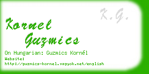 kornel guzmics business card
